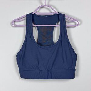 Fabletics Women Sports Bra, Racerback, Navy Blue, Size Medium